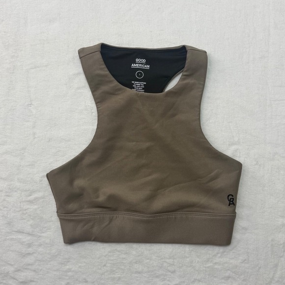 Good American Other - Good American High Neck Racerback Sports Bra Taupe Brown Size 1 S
